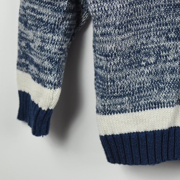 Blue and cream mixed knit sweater 18-24m - Picture 4 of 6